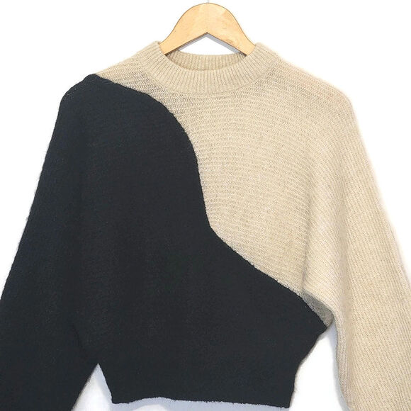 And Other Stories Yin Yang Colorblock Alpaca Wool Crew Neck Sweater Size XS - Picture 3 of 16